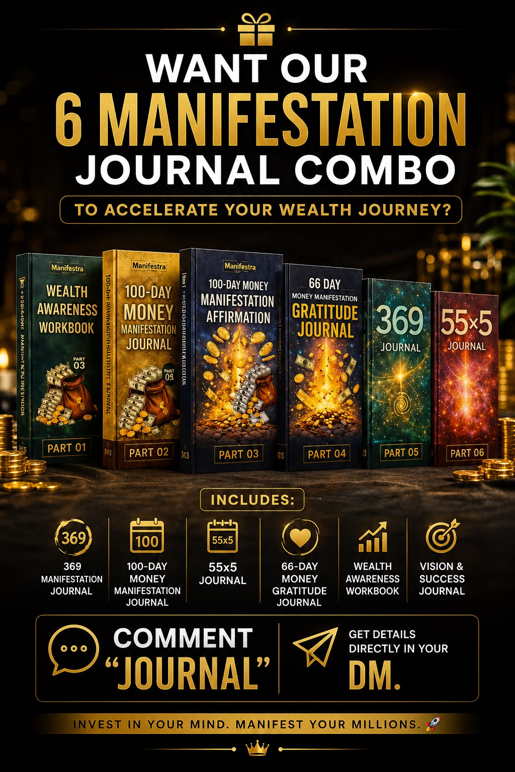 6 Manifestation Journal Combo — the complete wealth system